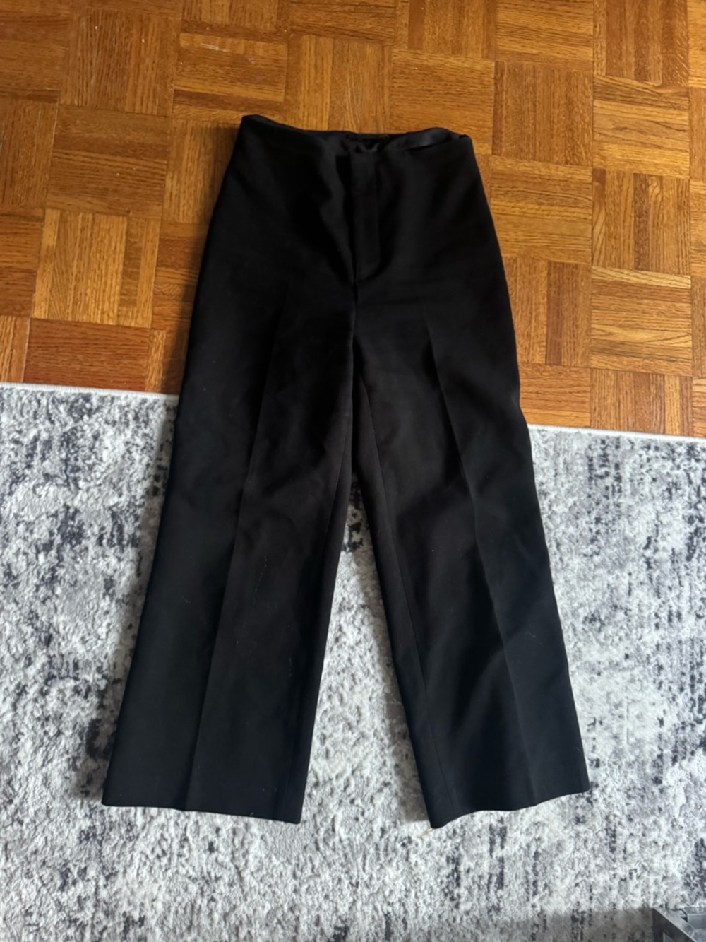 Alice & Olivia Classics Black High-Waist Wide Leg Trousers